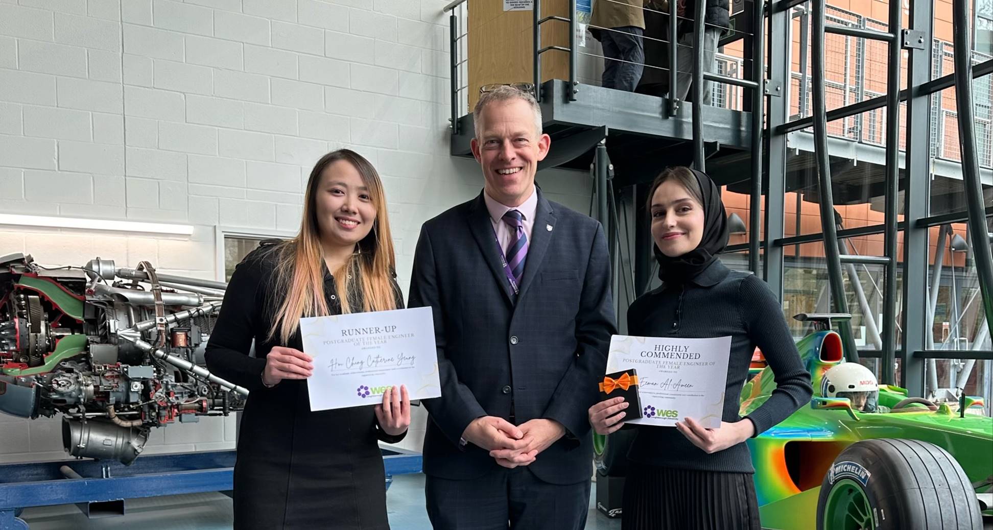 Eeman Al-Ameen and Catherine Yeung with Malcolm Cook